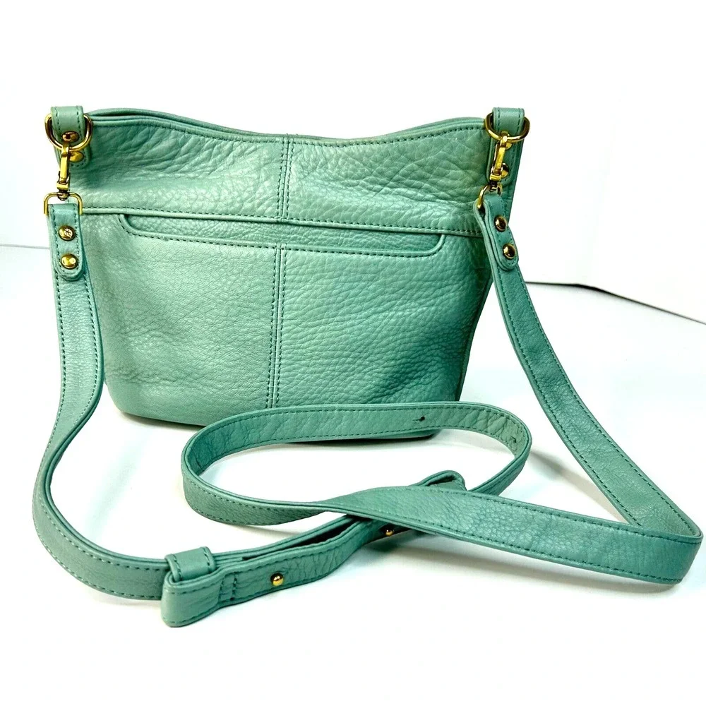 HOBO‎ Pale Green Pier Small Crossbody Leather Lightweight Spring Packable